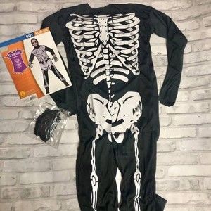 Boys size M(8-10) Skeleton Boy Halloween Costume B6